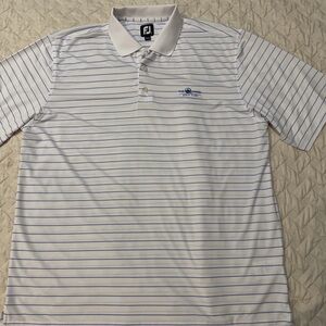 FootJoy Men's Polo Shirt with White and Blue Stripes